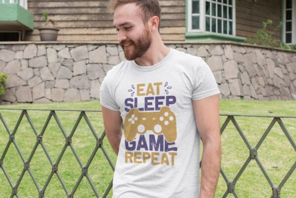 Tricou personalizat - Eat sleep game repeat
